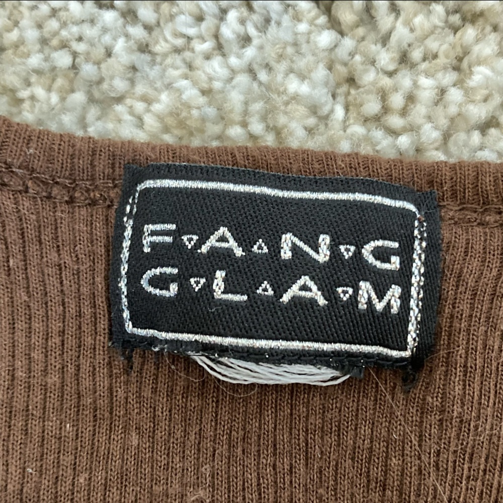 Brown sequin Fang Glam y2k tank top - Picture 2 of 7